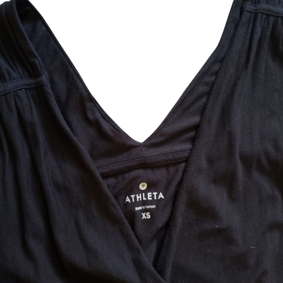Athleta Black Assymetrical Wrap Dress XS - Picture 5 of 7